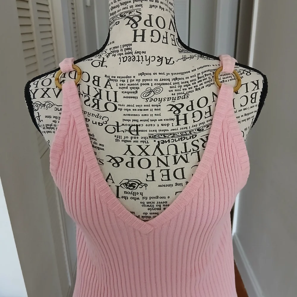 Chanel‎ Pink Rib-Knit Tank Top